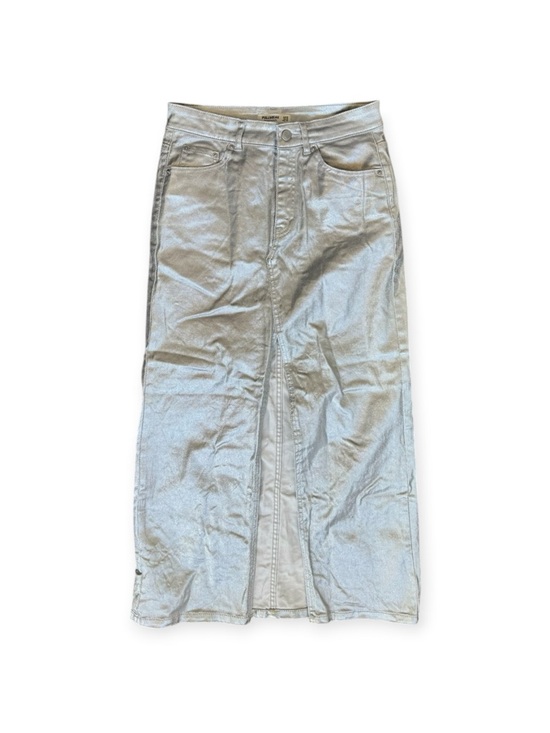 Pull&Bear Dresses & Skirts - Pull & Bear Metallic silver long skirt slit front y2K